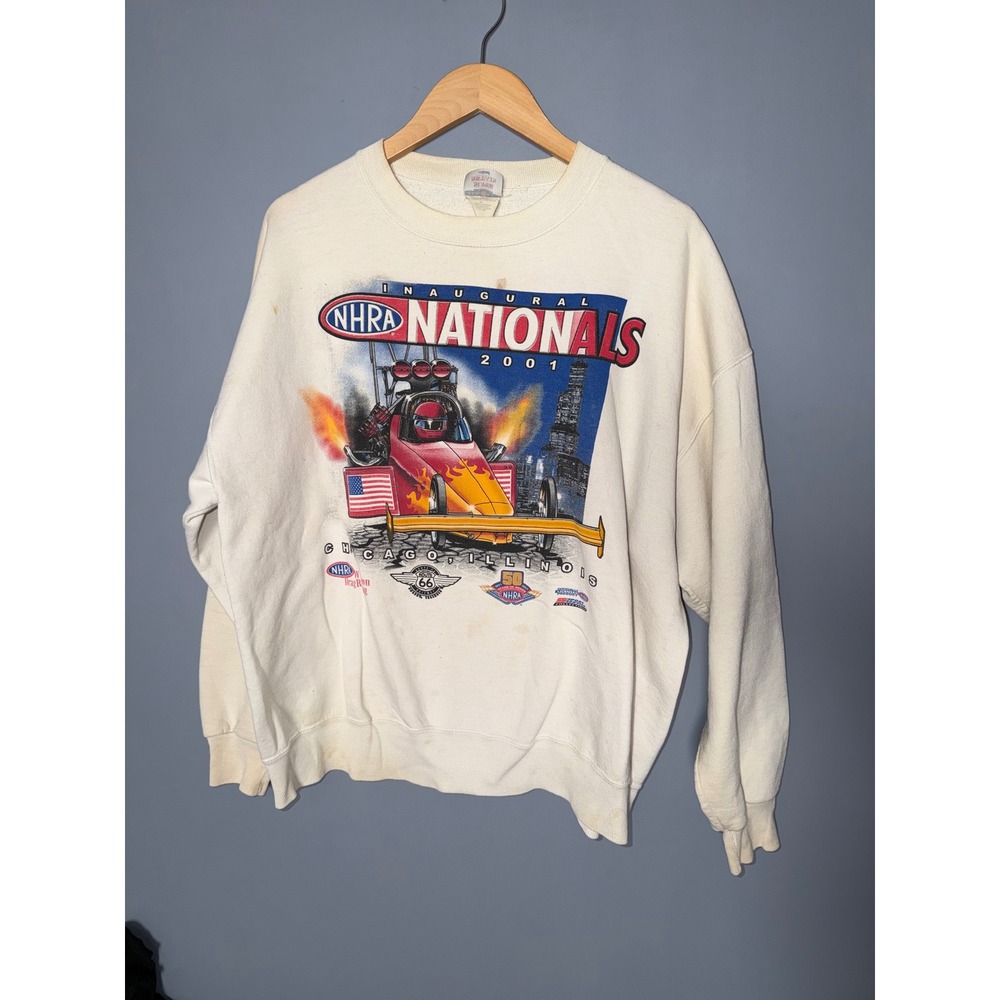 Jerzees Super Sweats NHRA Nationals 2001 Chicago Illinois Drag Racing Sweatshirt